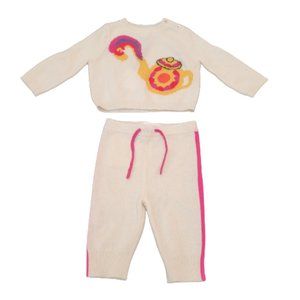 Burberry Baby Girl 2 Pieces Set Tea Pot Ivory Size 3 Months